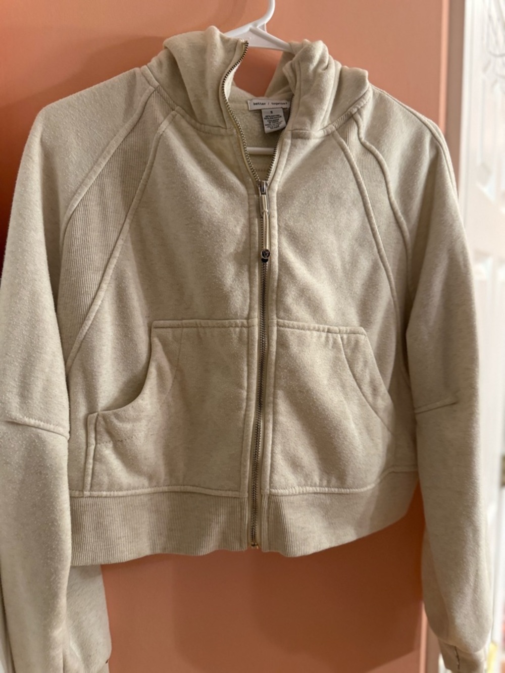 Better Together Cream Zip-Up Hoodie with Hood size small